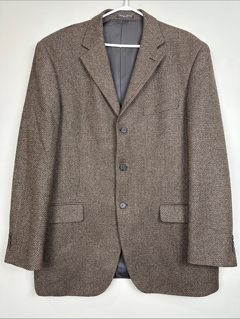148.  vintage wool herringbone, tweed blazer men’s.